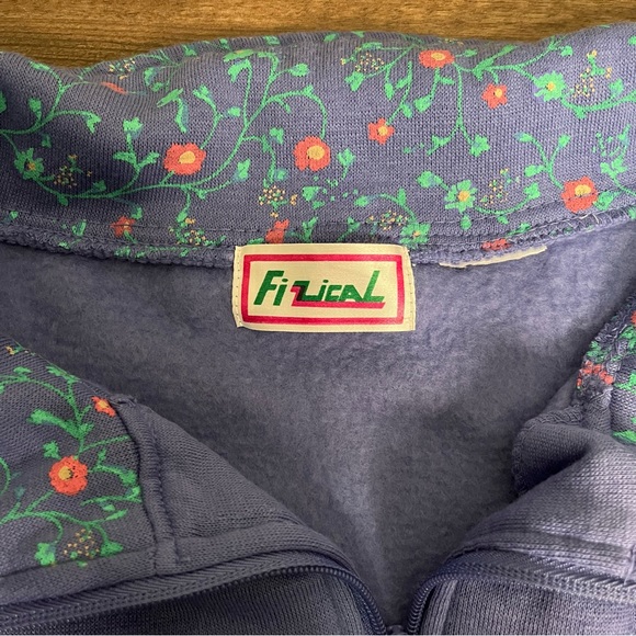 Lilac Vintage Floral Zip Up Cardigan Sweater - Picture 7 of 7